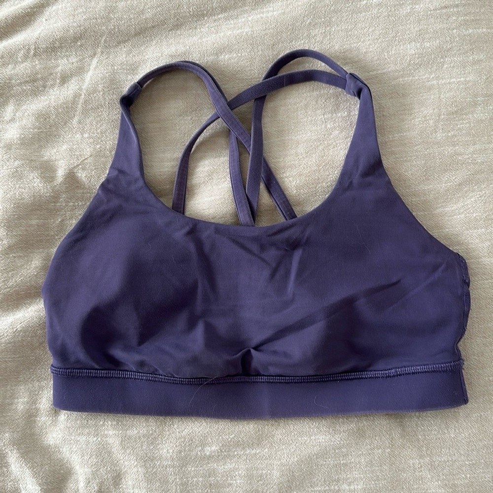 Purple lululemon cross over sports bra